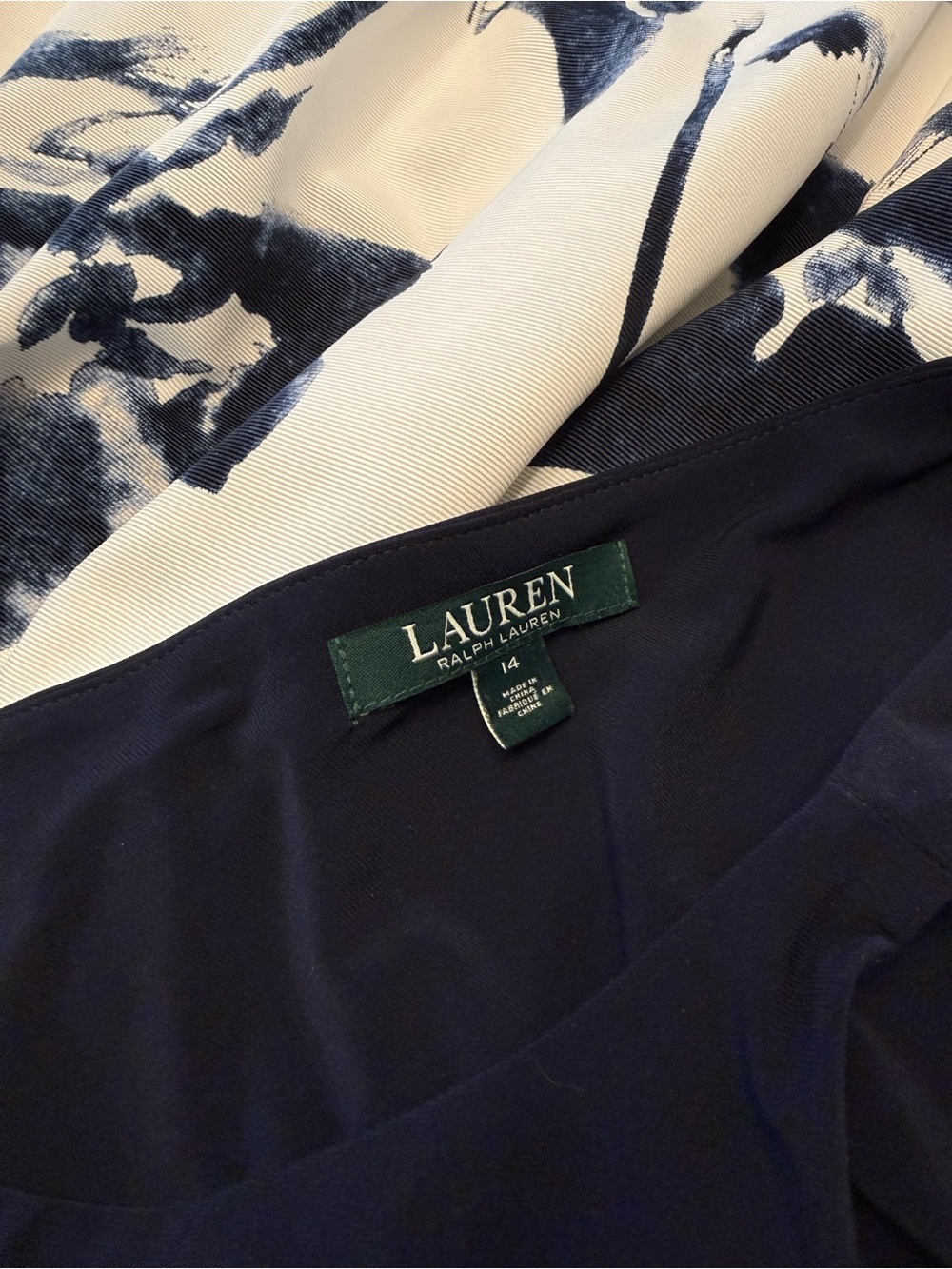 Lauren Ralph Lauren Navy and White Floral Floor Length Gown - Picture 6 of 9
